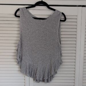 We The Free Gray Frill Tank Top